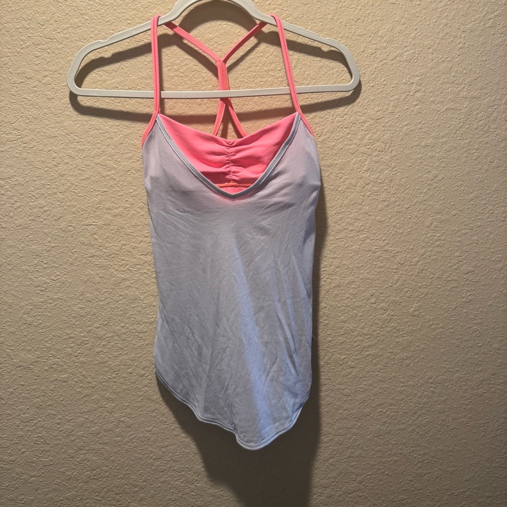 Lululemon Grey/Orange Tank Top with Built In Bra size 2